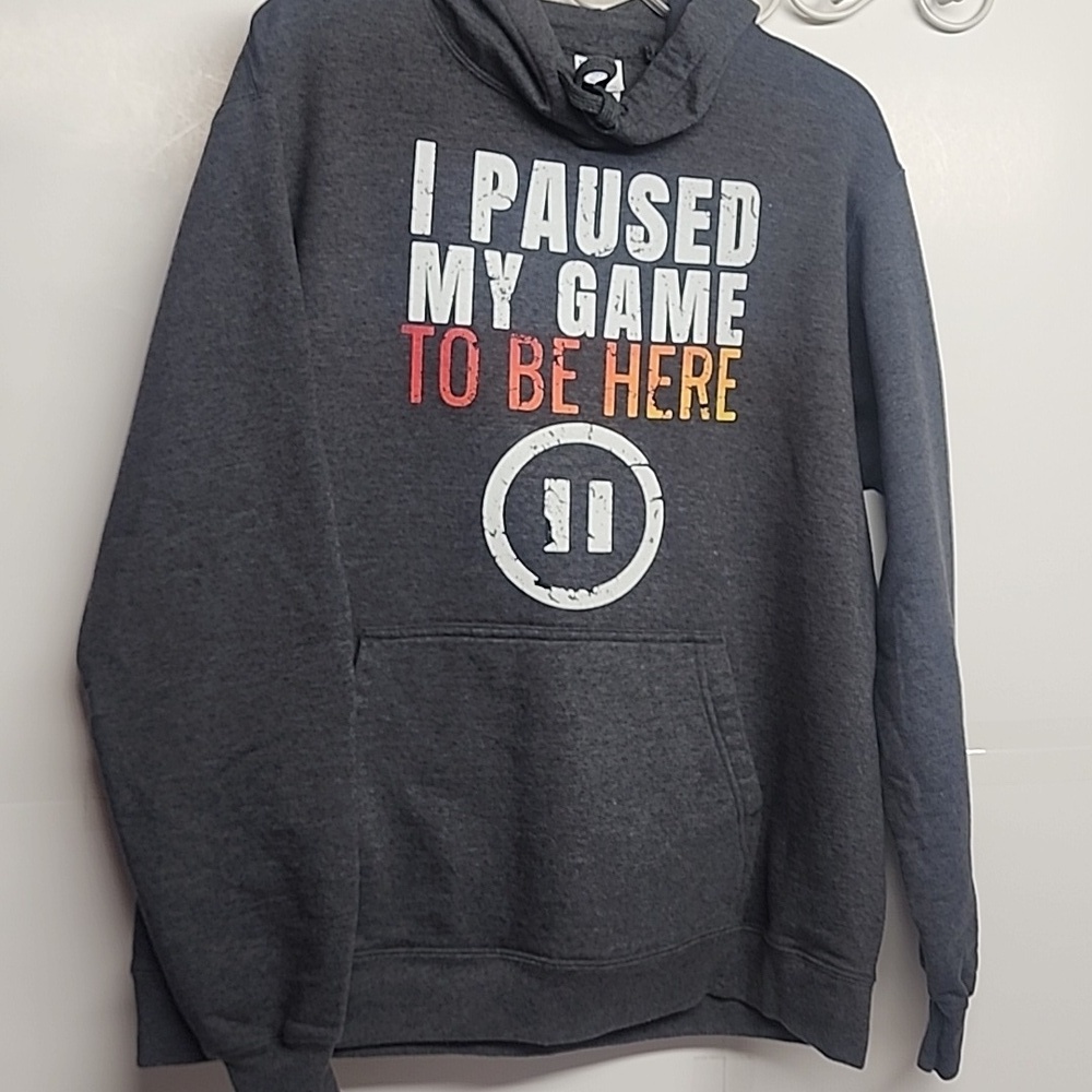 Port Company Gray Paused Game Super Soft And Comfortable Sz L Hoodie